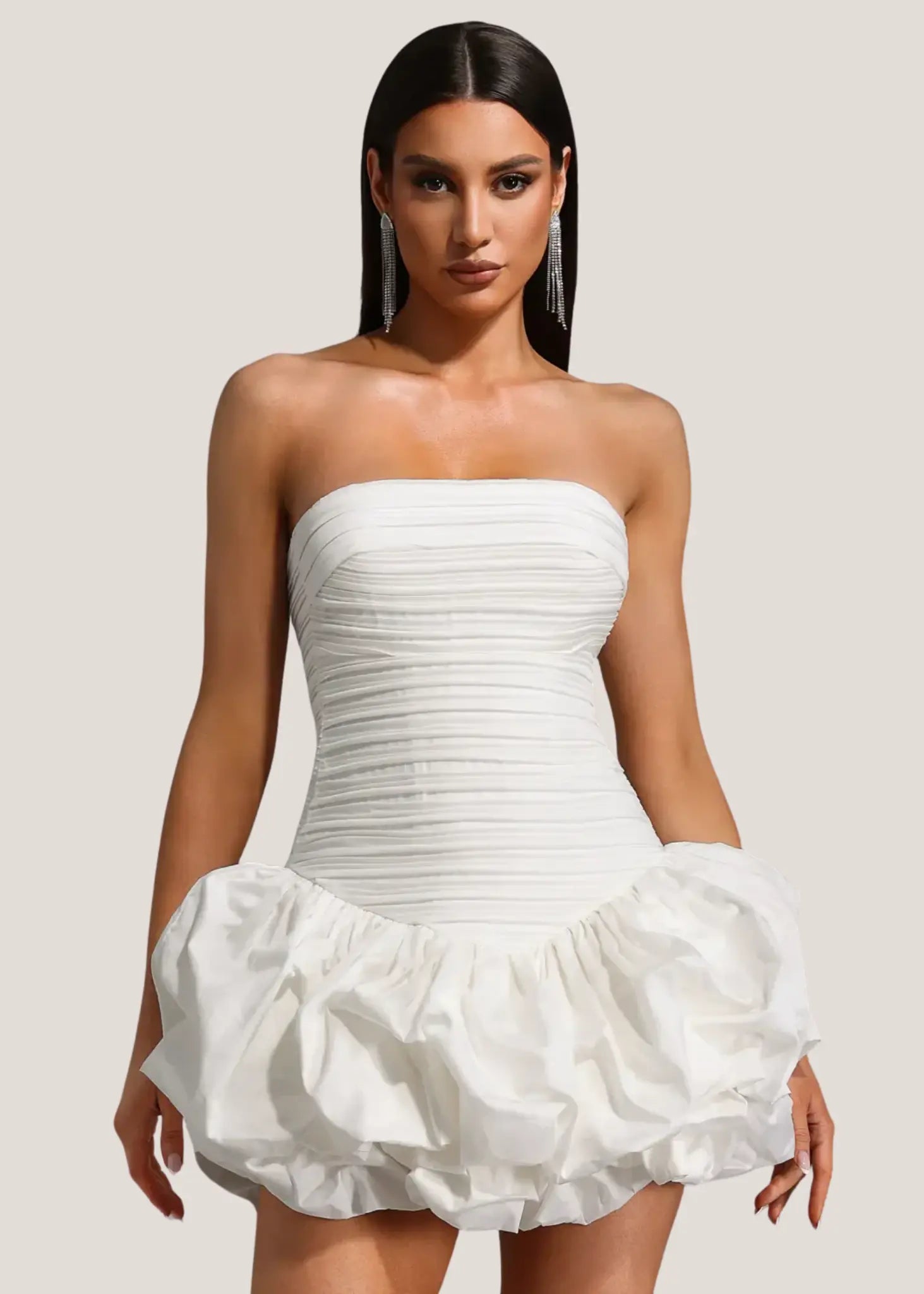 White suspender princess dress
